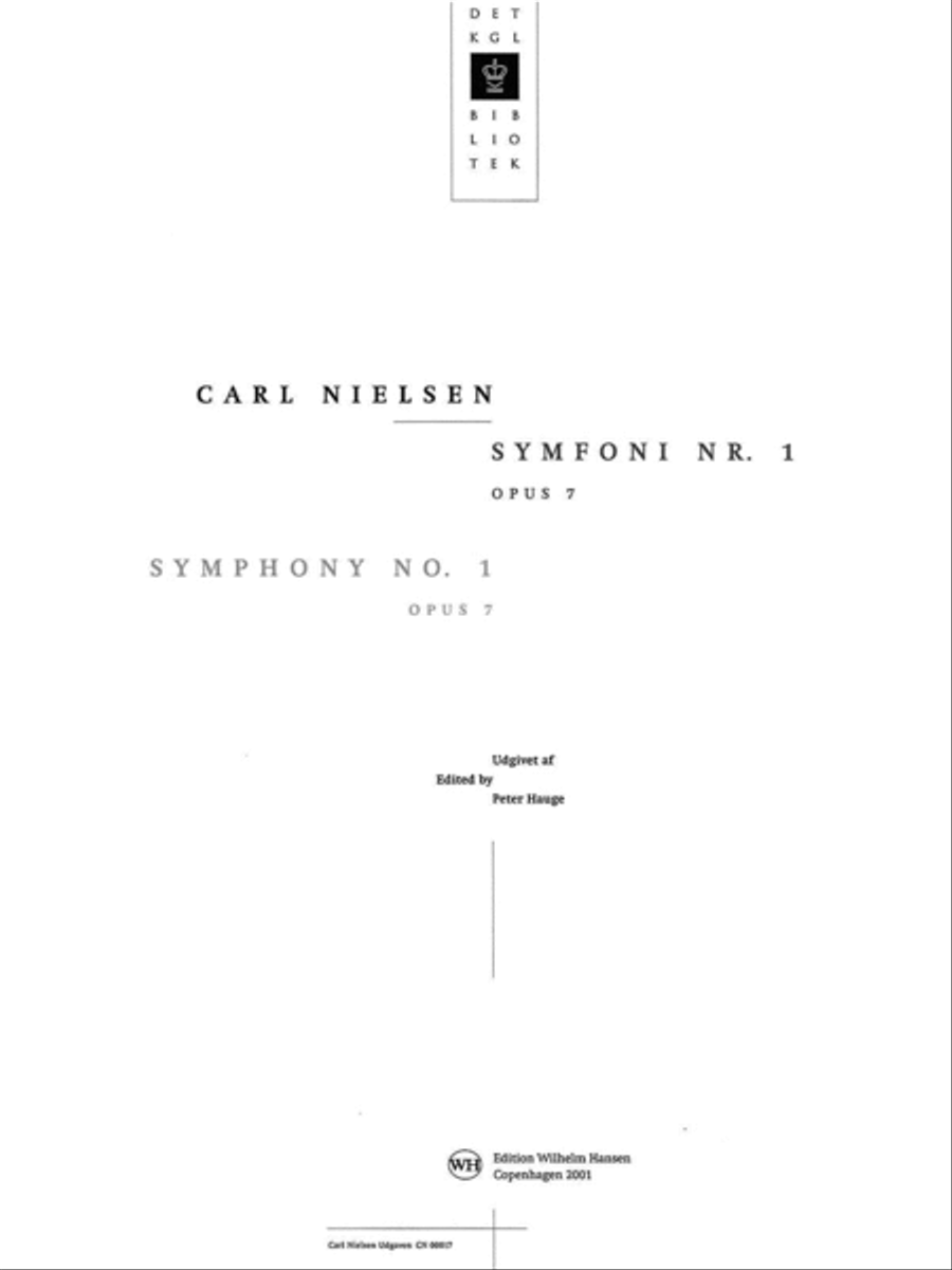 Symphony No. 1, Op. 7 Full Score Score scores gallery preview page 1