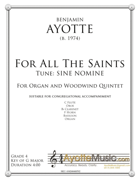 Vaughan Williams - For All the Saints (Sine Nomine) for Woodwind Quintet, Organ, and Chorus image number null