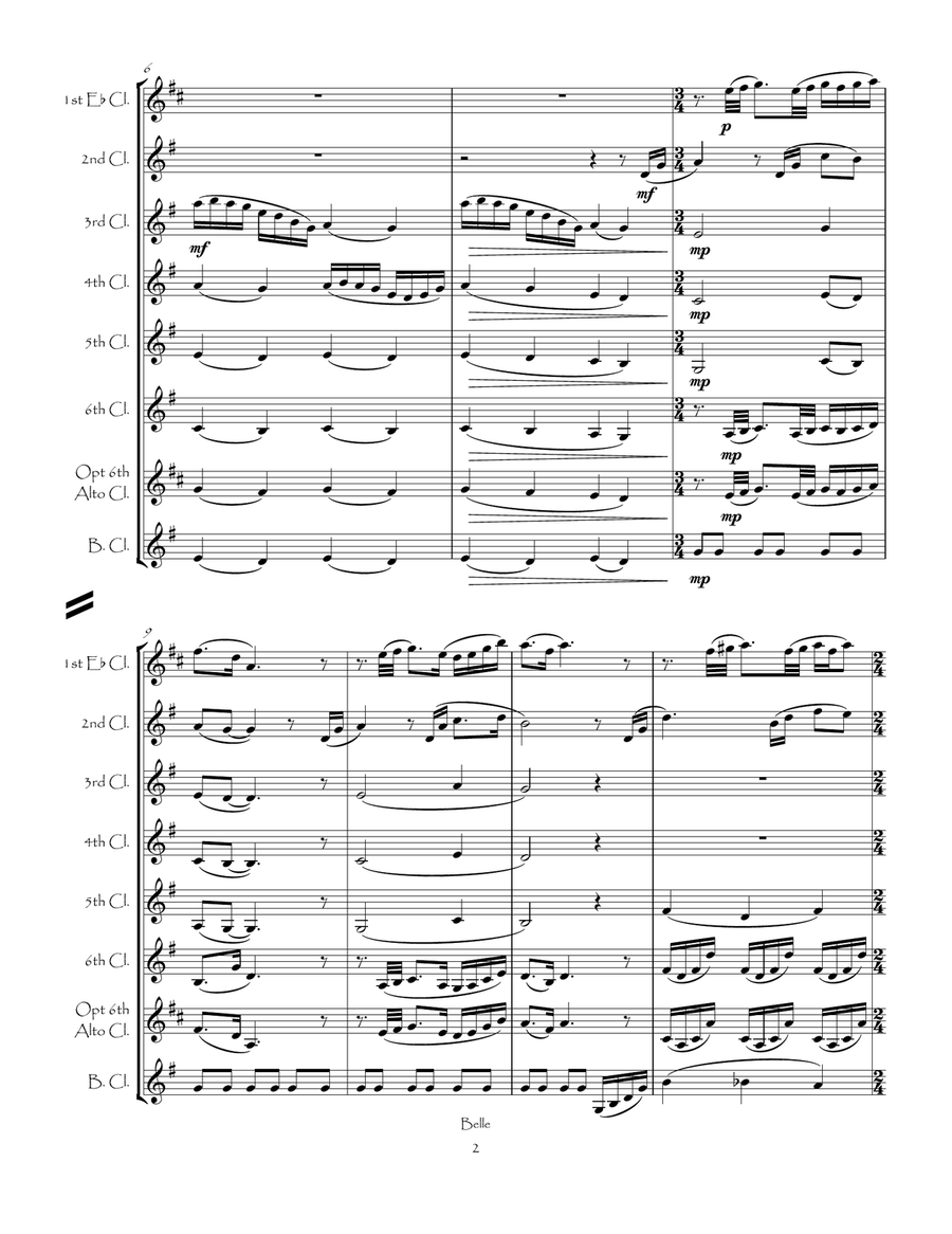 Belle Clarinet Choir scores gallery preview page 4