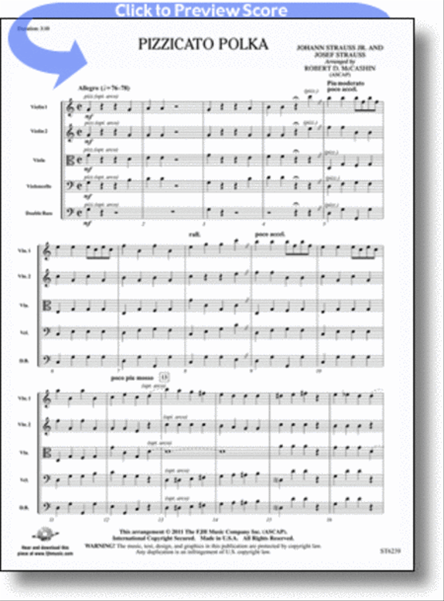 Pizzicato Polka String Orchestra scores gallery preview page 1