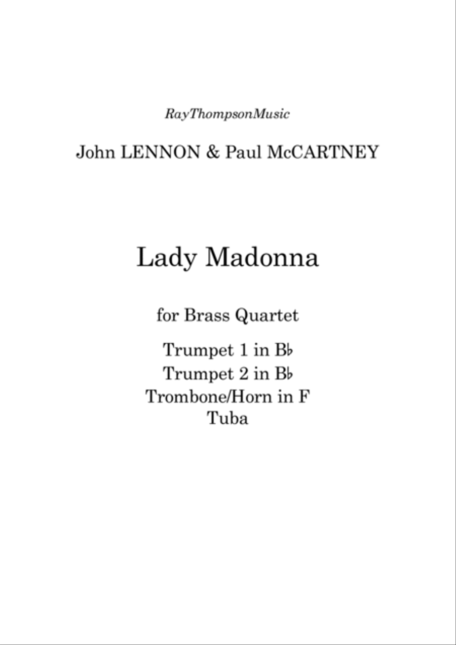 Lady Madonna Brass Quartet scores gallery preview page 2