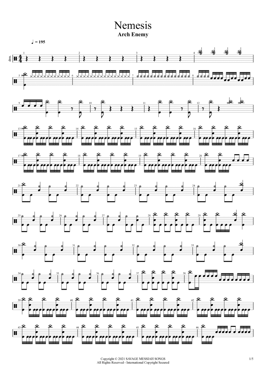 Nemesis Nemesis Drum Set scores gallery preview page 1