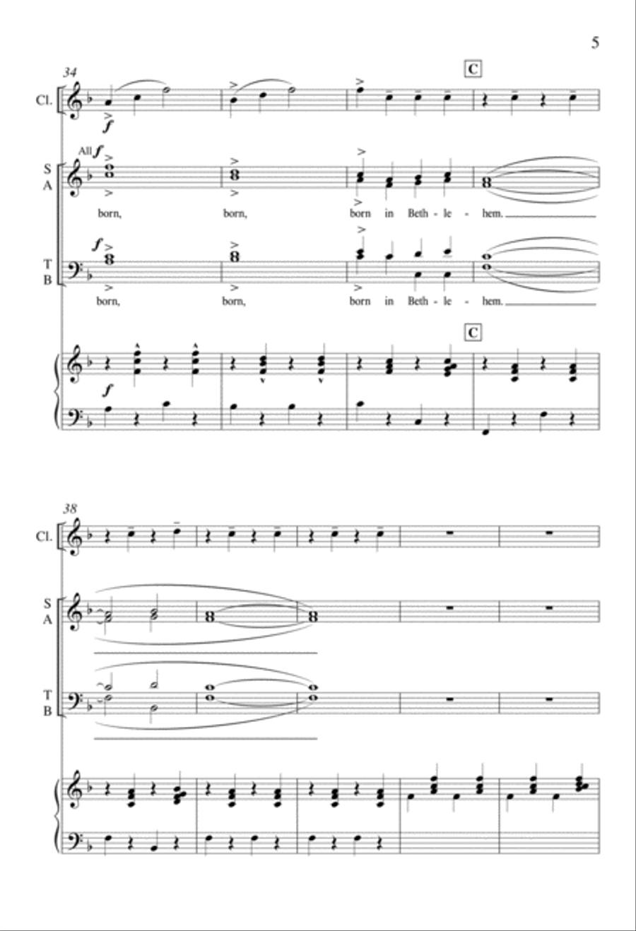 Born in Bethlehem 4-Part scores gallery preview page 5