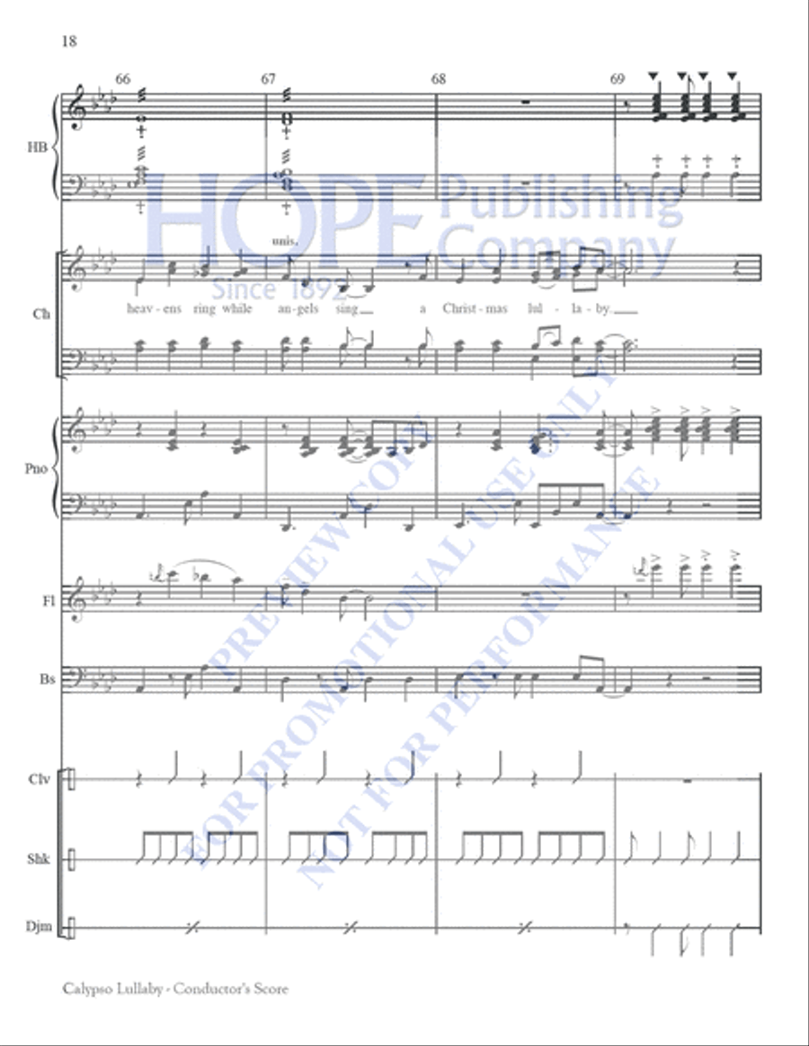 Calypso Lullaby Choir scores gallery preview page 18