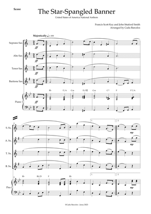 The Star-Spangled Banner - EUA Hymn (Sax Quartet) Piano and chords