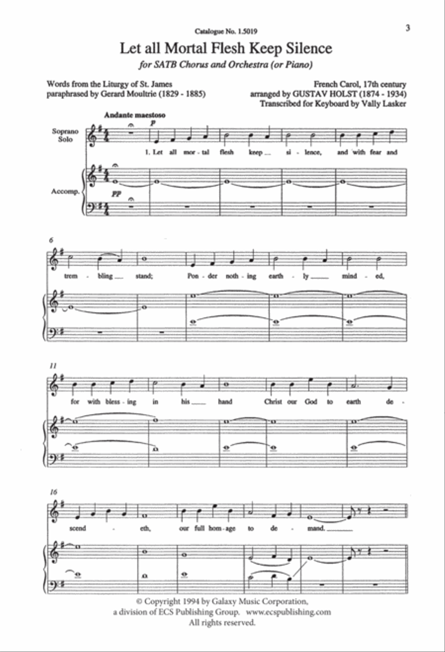 Let All Mortal Flesh Keep Silence 4-Part scores gallery preview page 2