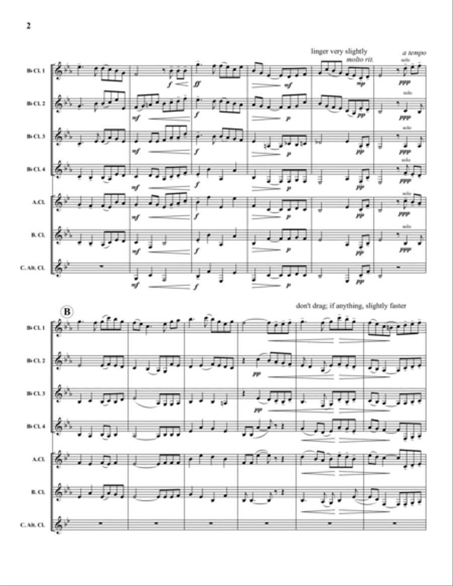 Irish Tune From County Derry Clarinet Choir scores gallery preview page 2