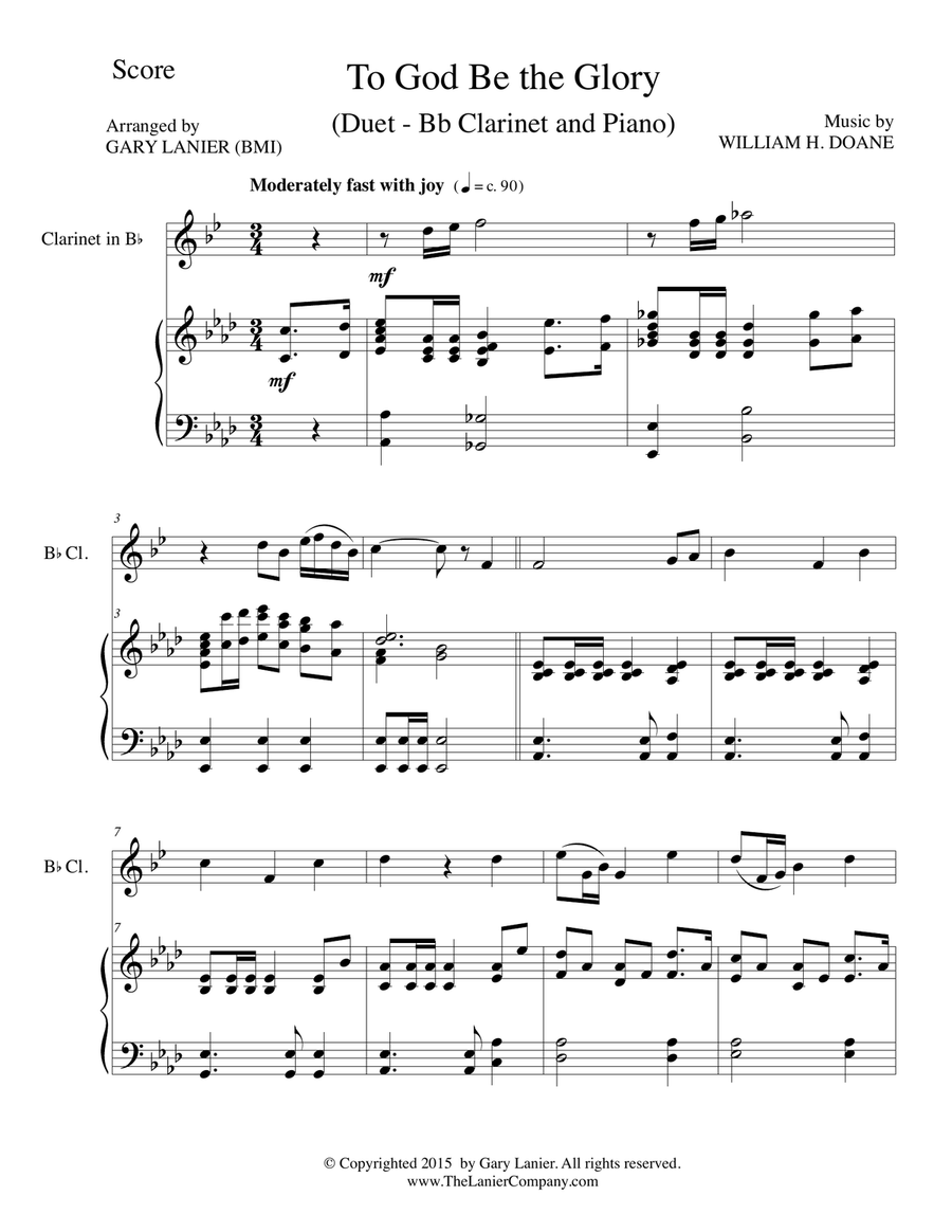 MAJESTIC HYMNS, SET I (Duets for Bb Clarinet & Piano) B-Flat Clarinet scores gallery preview page 3