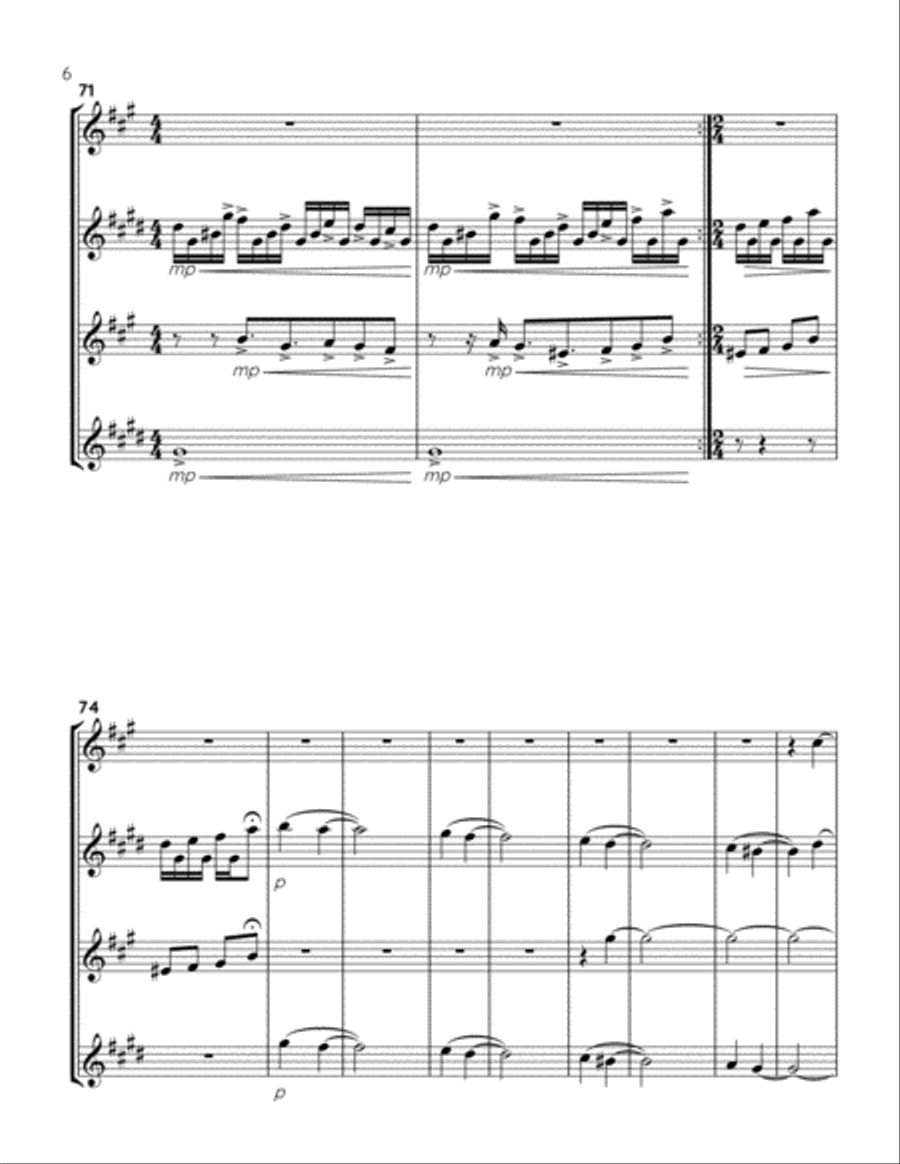 Sur Le Fil Woodwind Quartet scores gallery preview page 6