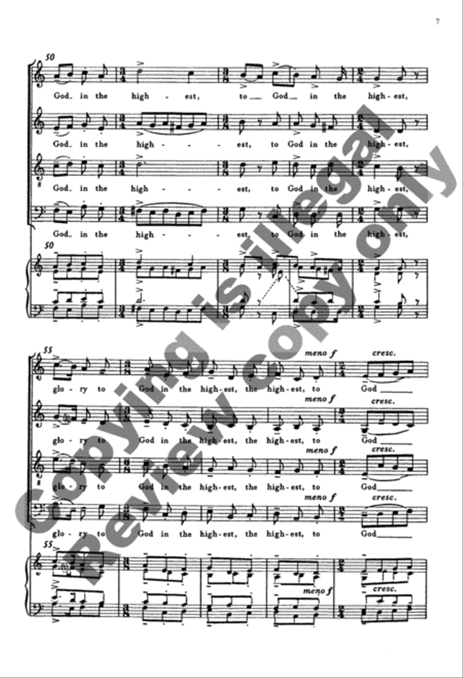 Glory to God in the Highest (Choral Score) 4-Part scores gallery preview page 7
