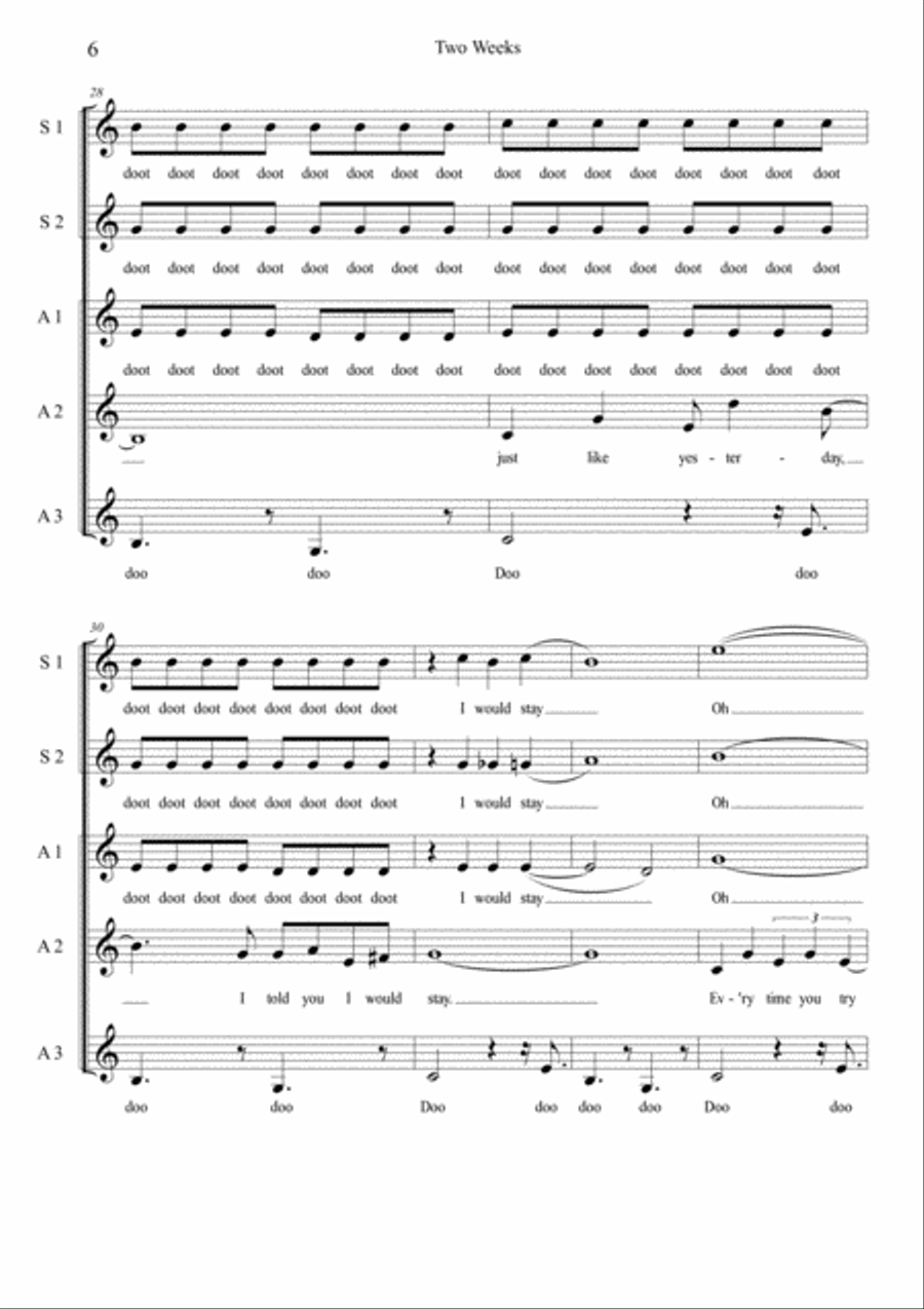 Two Weeks A Cappella scores gallery preview page 6