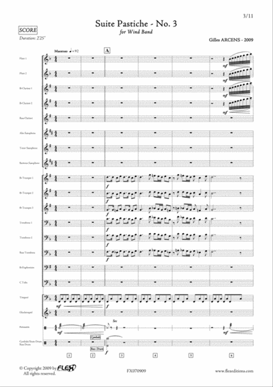 Suite Pastiche: No. 3 Concert Band scores gallery preview page 3