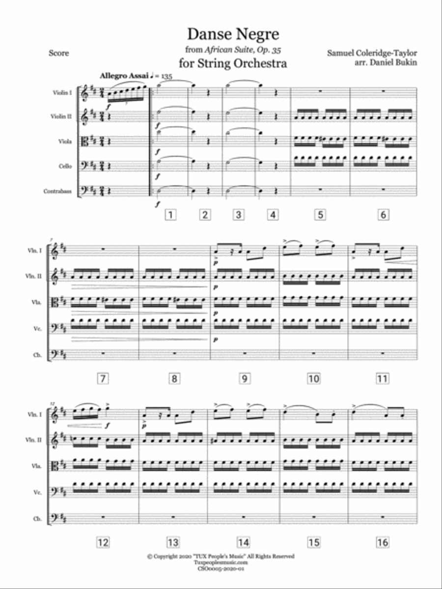 Danse Negre: African Suite, Op.35 String Orchestra scores gallery preview page 4