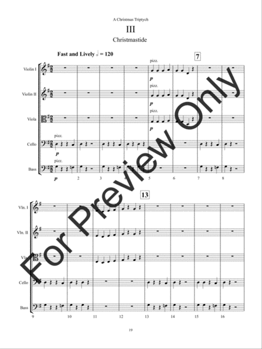 A Christmas Triptych String Orchestra scores gallery preview page 22