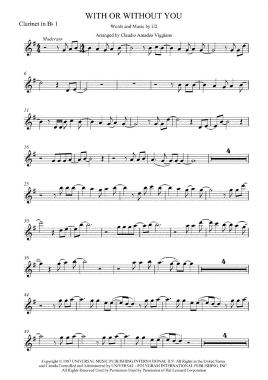 With Or Without You Woodwind Quartet scores gallery preview page 2