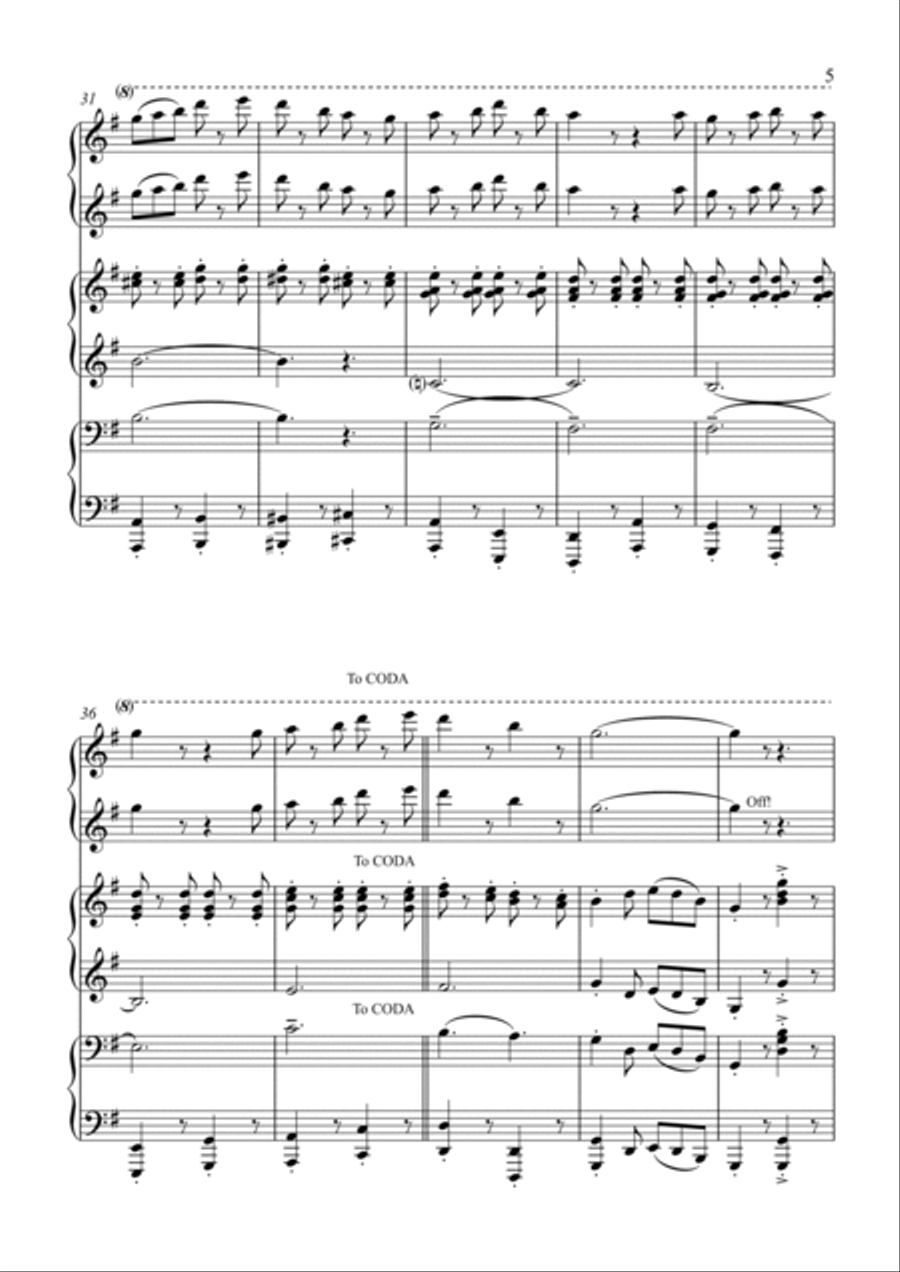 Three's Company March (Piano - Six Hands) Three's Company March (Piano - Six Hands) Small Ensemble scores gallery preview page 5