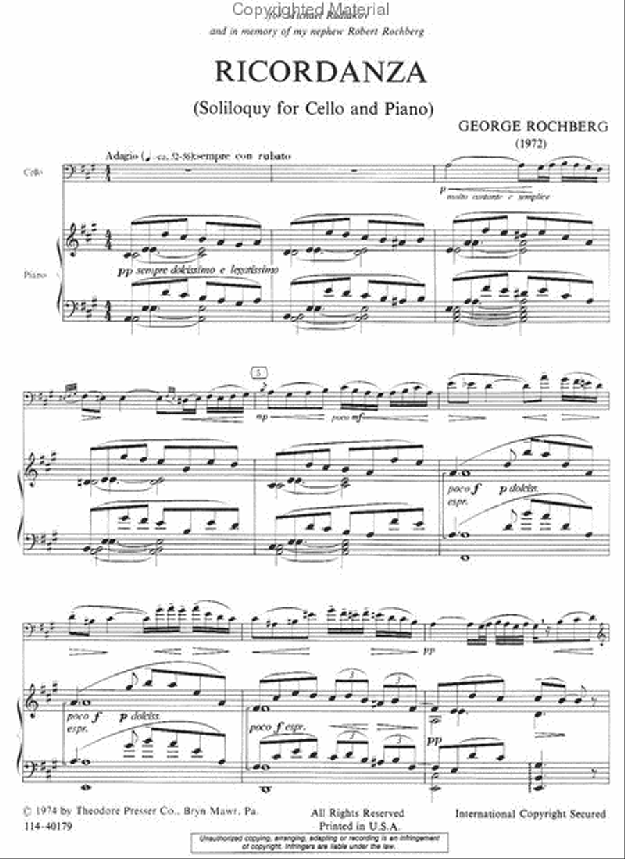 Ricordanza Chamber Music scores gallery preview page 2
