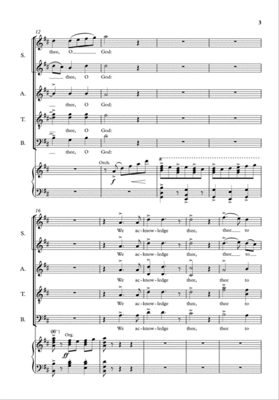Coronation Te Deum 4-Part scores gallery preview page 3