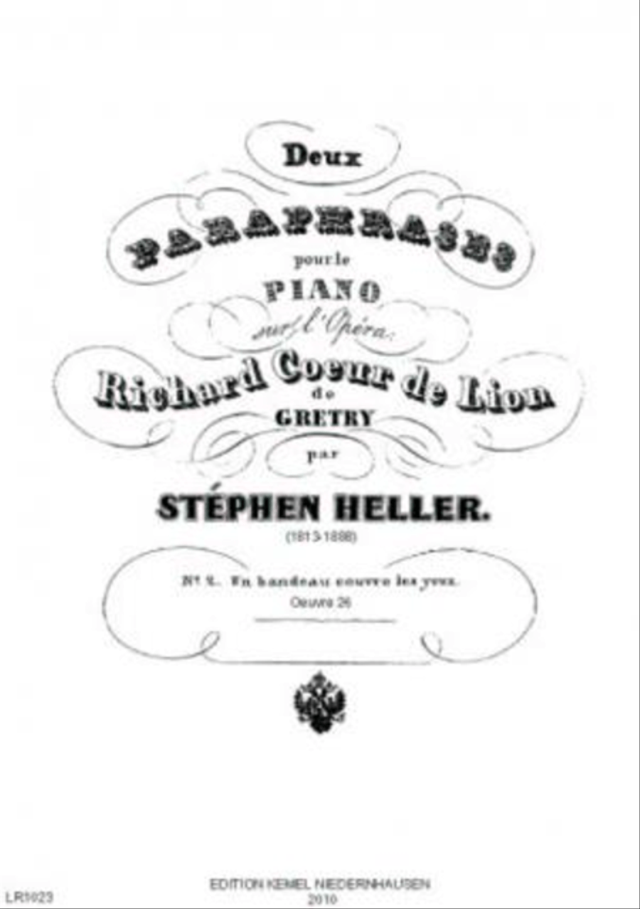 Deux paraphrases sur l'opera Richard Coeur de Lion de Gretry Piano Solo scores gallery preview page 1