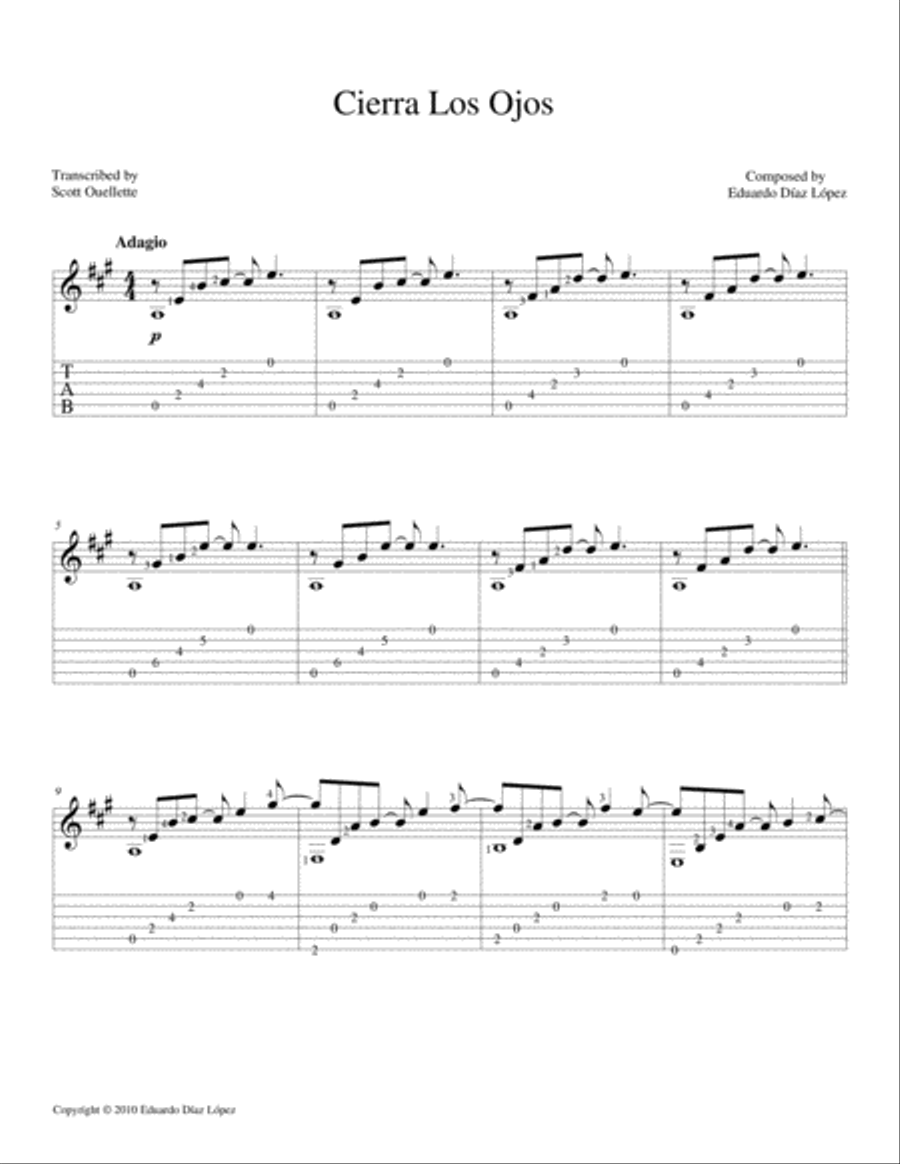 Cierra Los Ojos Cierra Los Ojos Guitar Solo scores gallery preview page 2