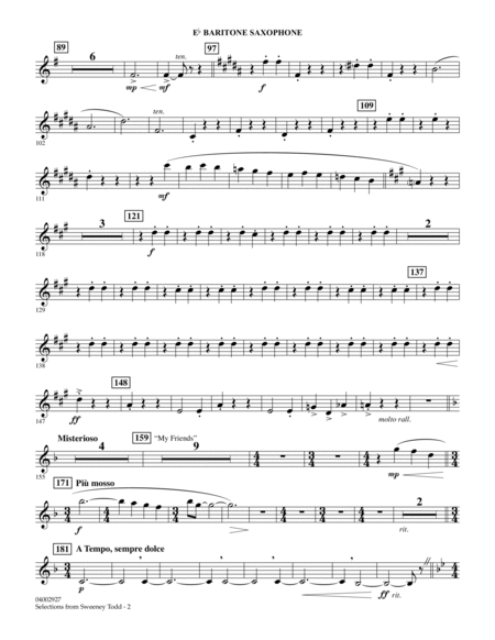 Selections from Sweeney Todd (arr. Stephen Bulla) - Eb Baritone Saxophone