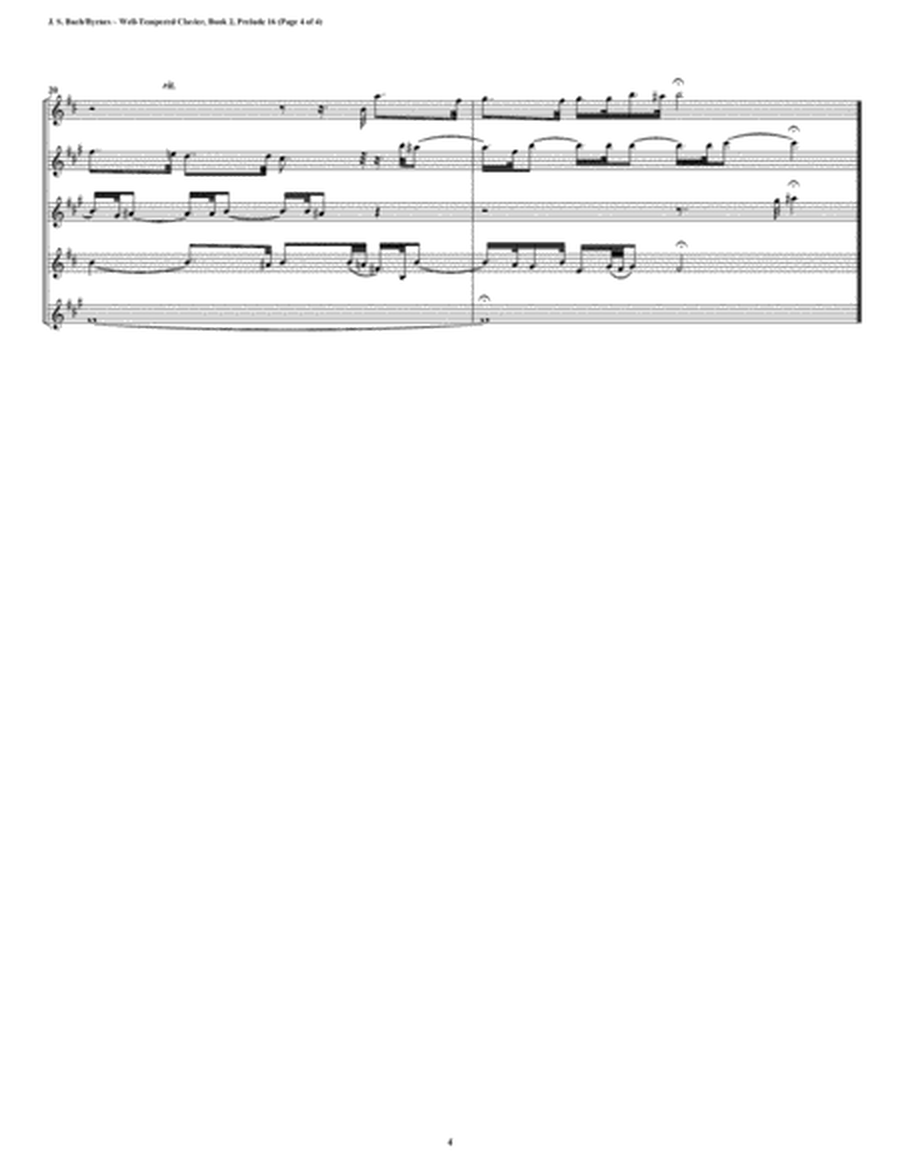 Prelude 16 from Well-Tempered Clavier, Book 2 (Saxophone Quintet) image number null