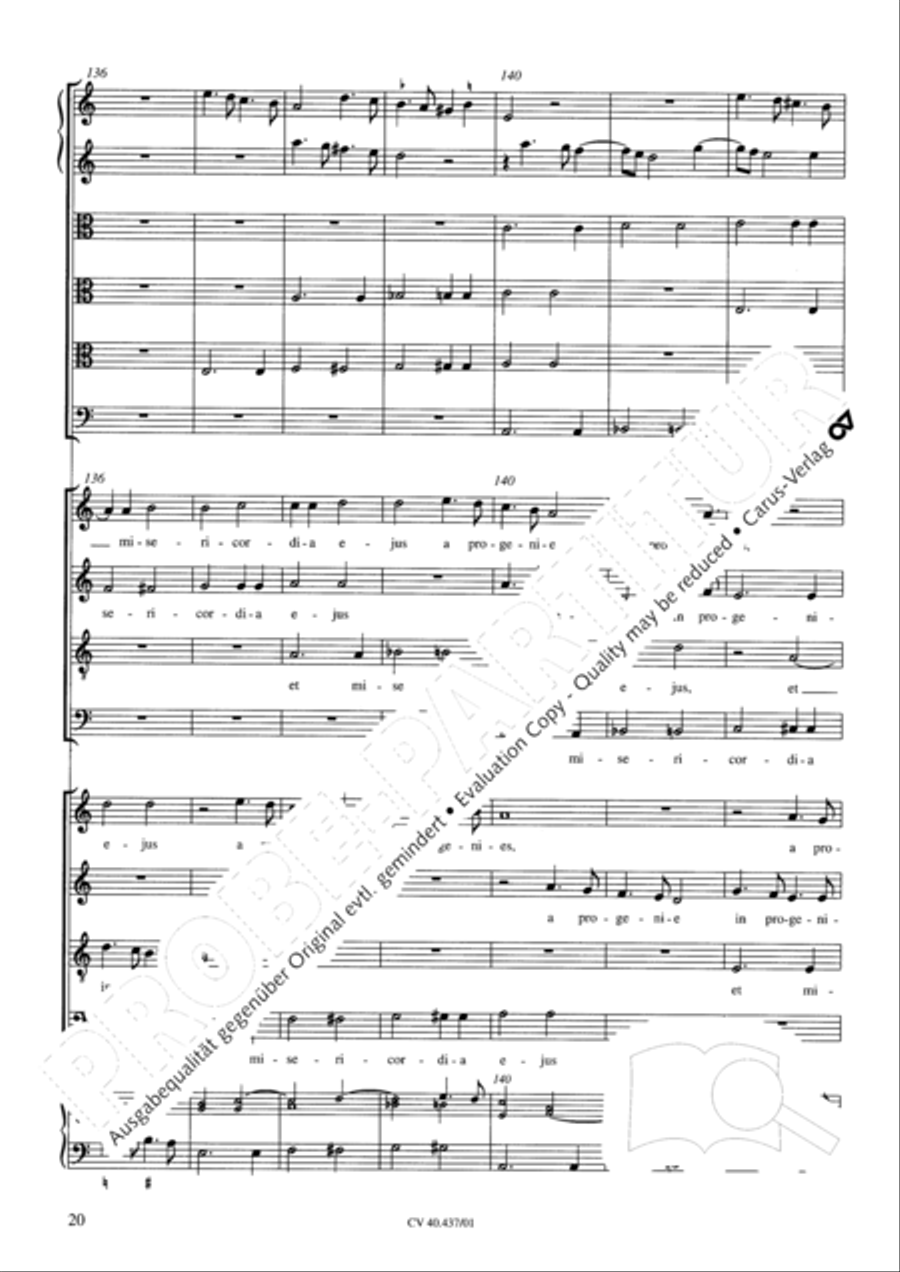 Magnificat a 8 voci con 6 vel 10 istromenti 4-Part scores gallery preview page 16