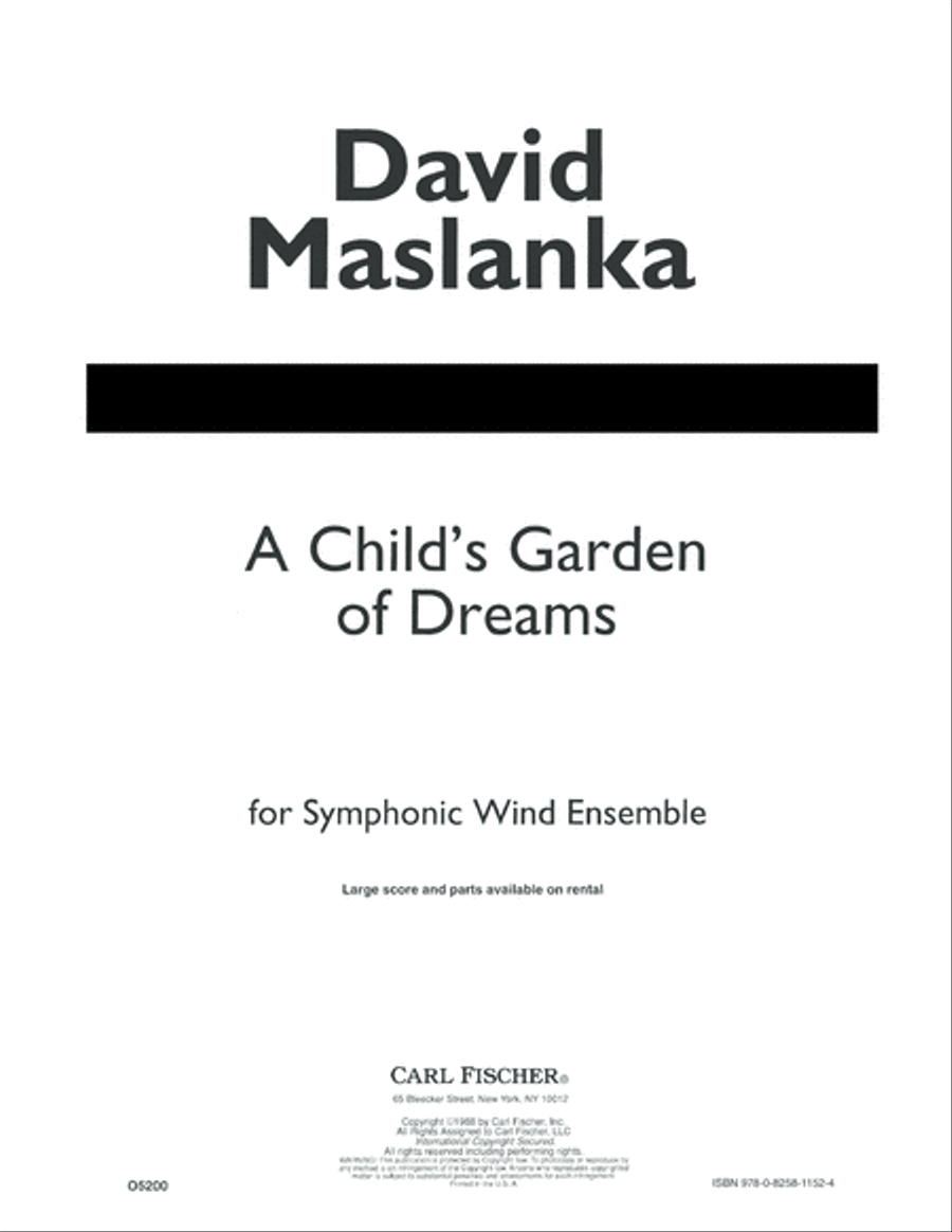 A Child's Garden of Dreams Concert Band scores gallery preview page 2