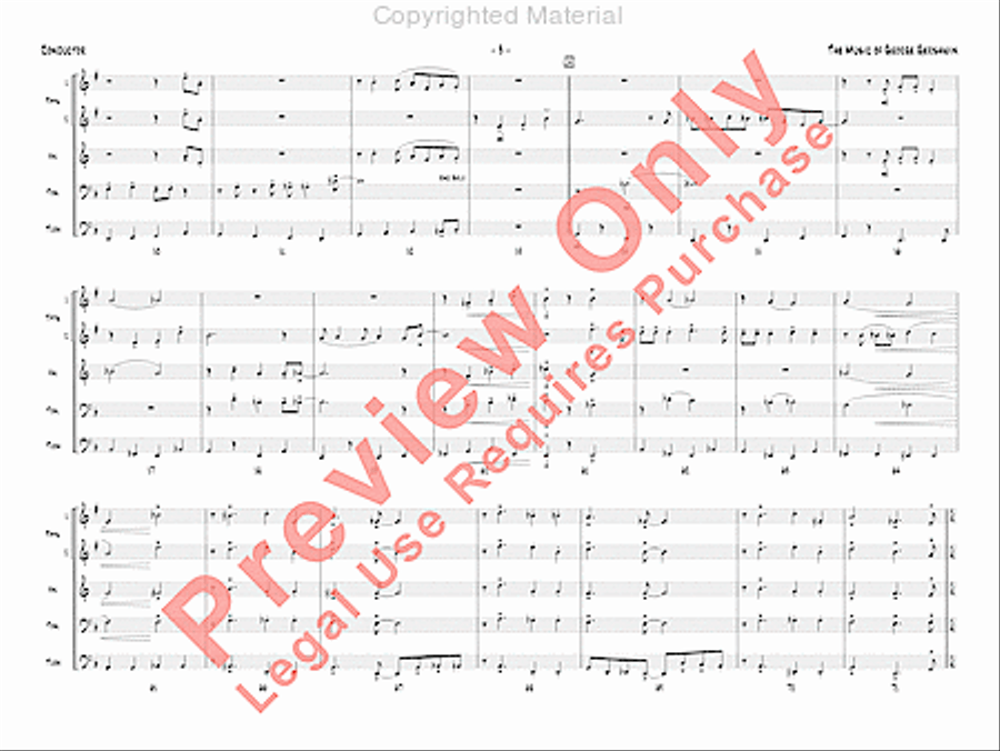 The Music of George Gershwin for Brass Quintet Jazz Ensemble scores gallery preview page 4