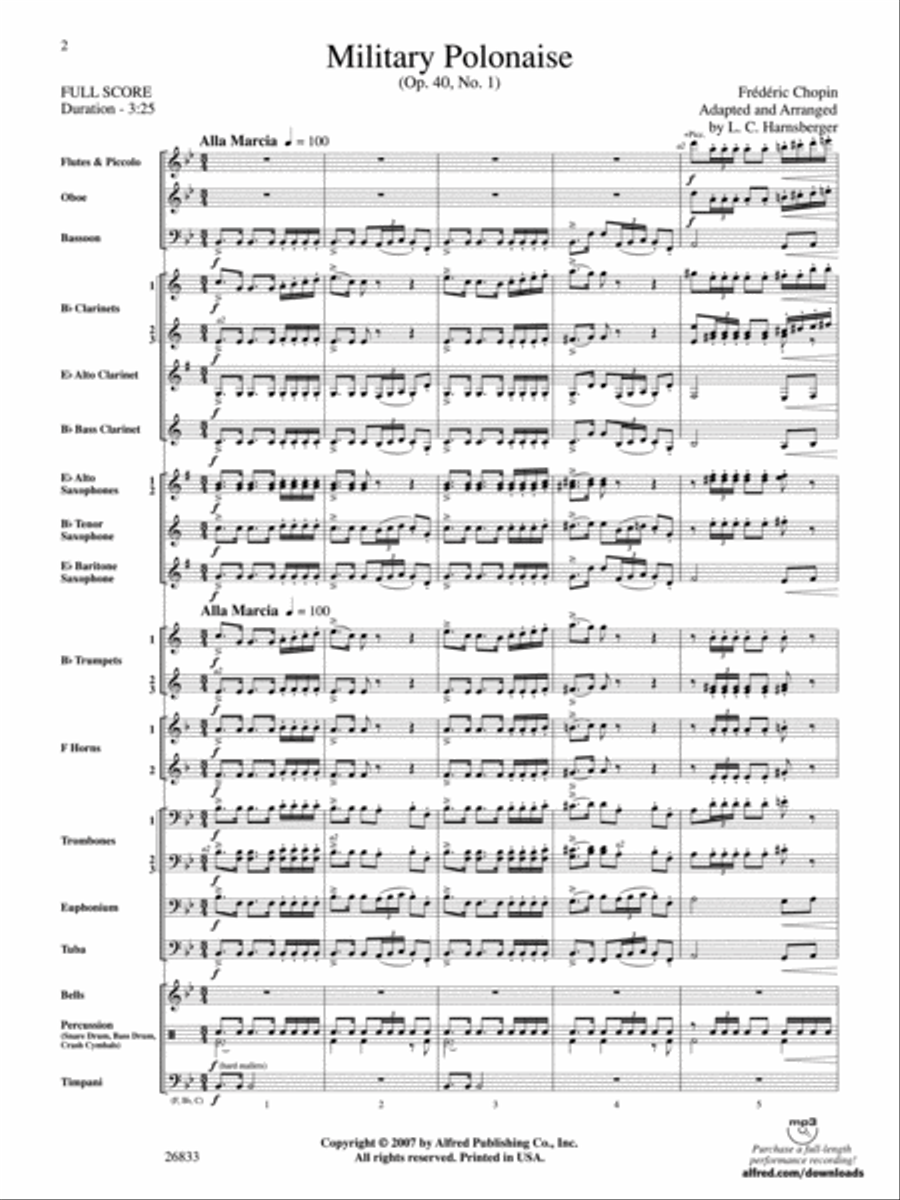 Military Polonaise Concert Band scores gallery preview page 2