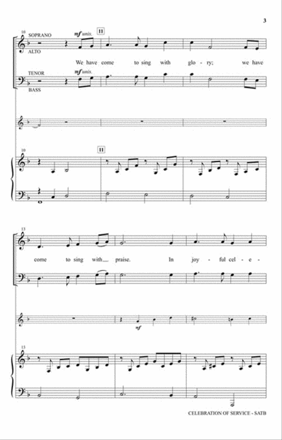 Celebration of Service Celebration of Service 4-Part scores gallery preview page 3