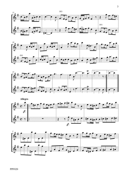 BLAVET SONATA No. 1 in E minor for 2 flutes