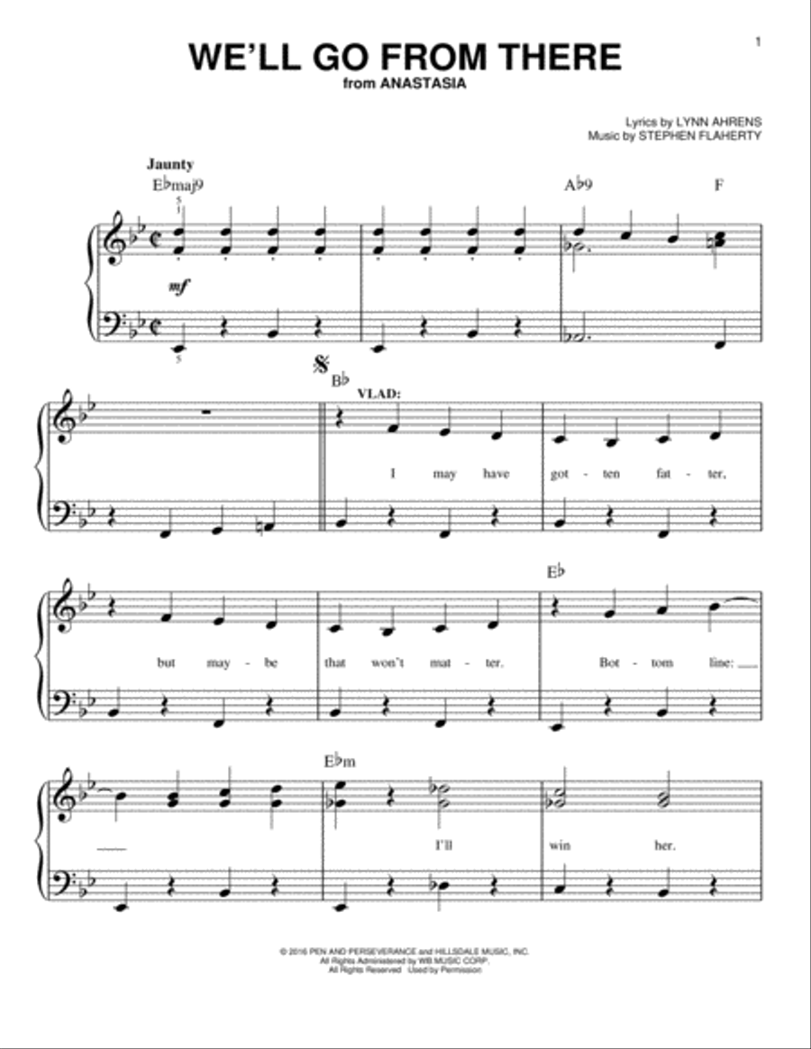 We'll Go From There Easy Piano scores gallery preview page 1