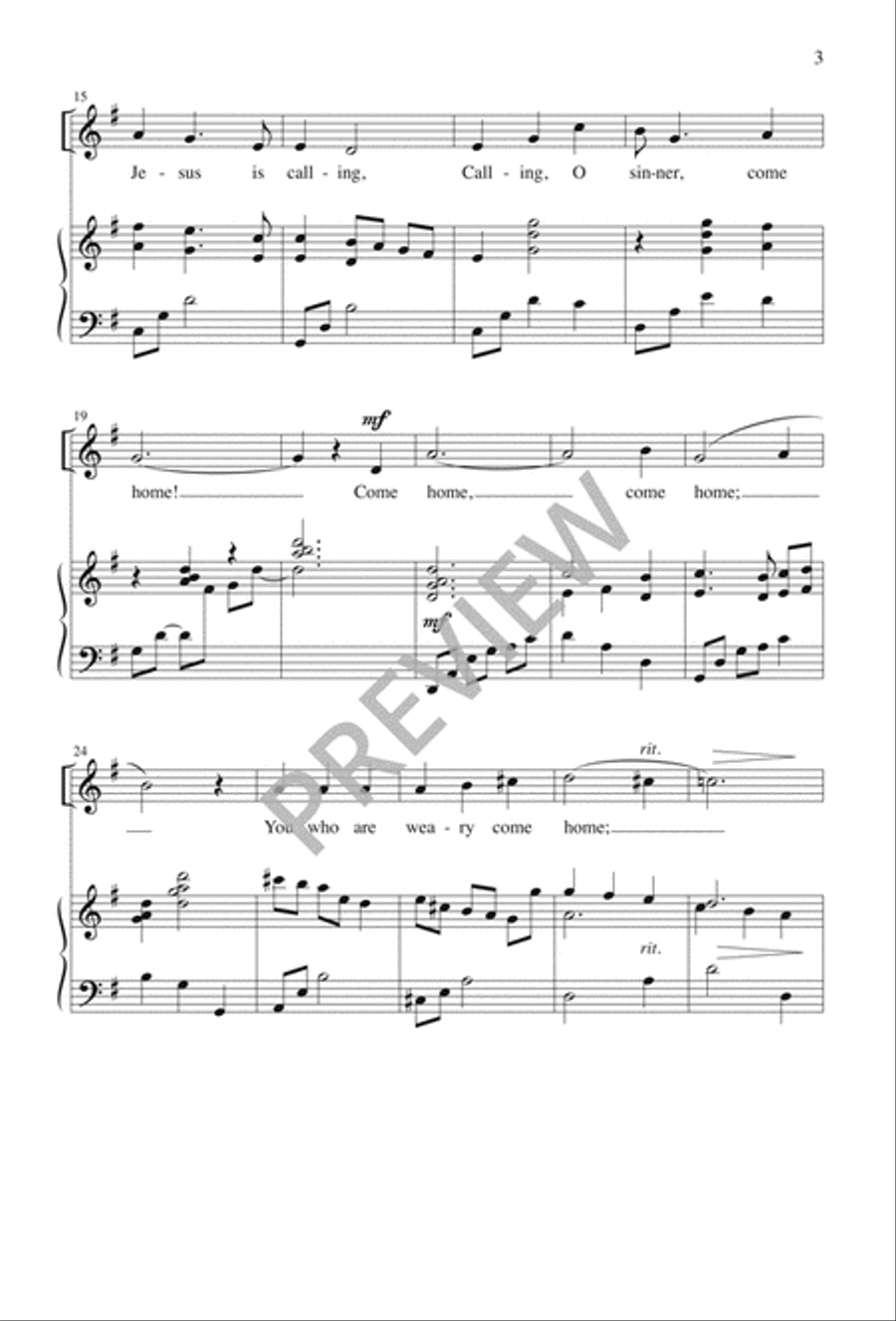 Softly and Tenderly 2-Part scores gallery preview page 3