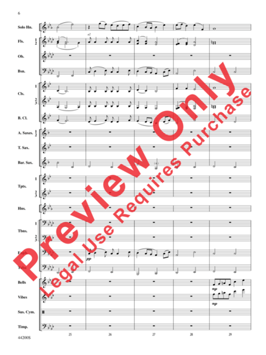 Serenade for Horn and Band Concert Band scores gallery preview page 9