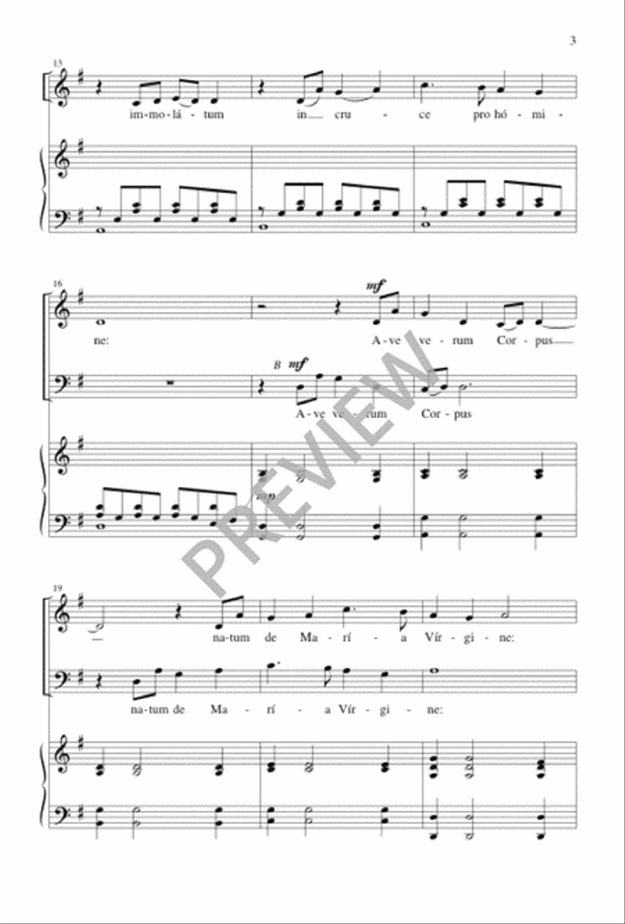 Ave verum corpus 3-Part scores gallery preview page 4