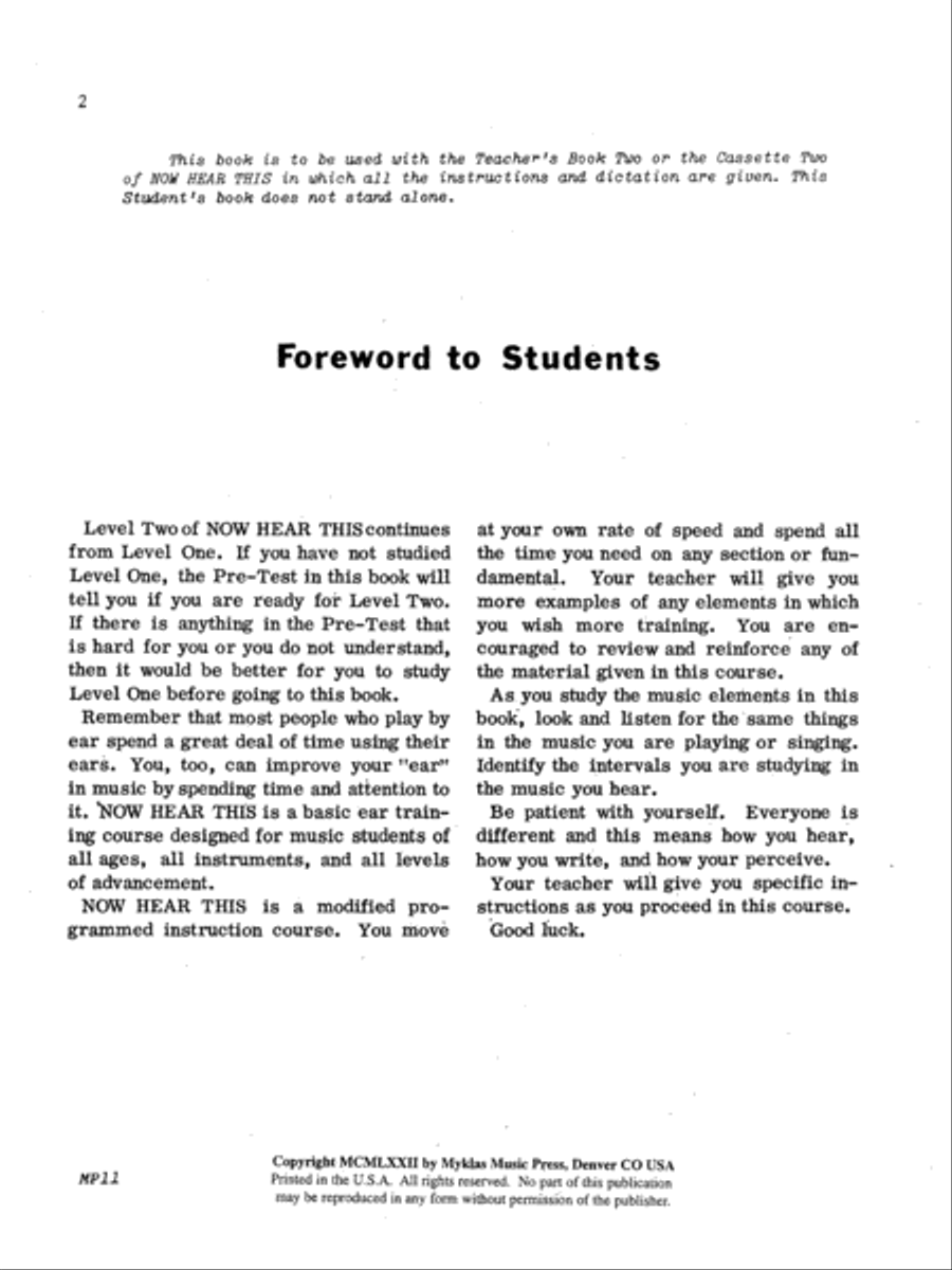 Now Hear This -- Student, Book 2 Piano Method scores gallery preview page 2