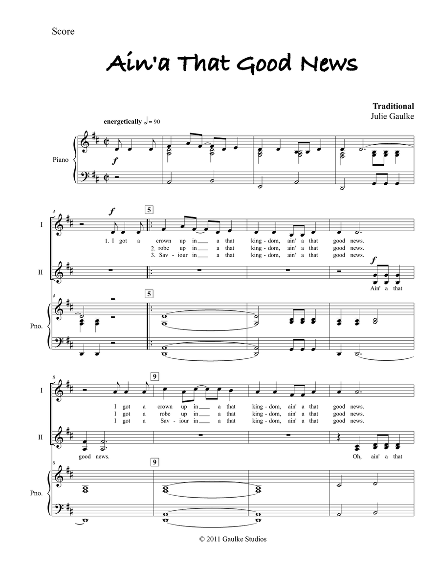 Ain'a That Good News Piano scores gallery preview page 1