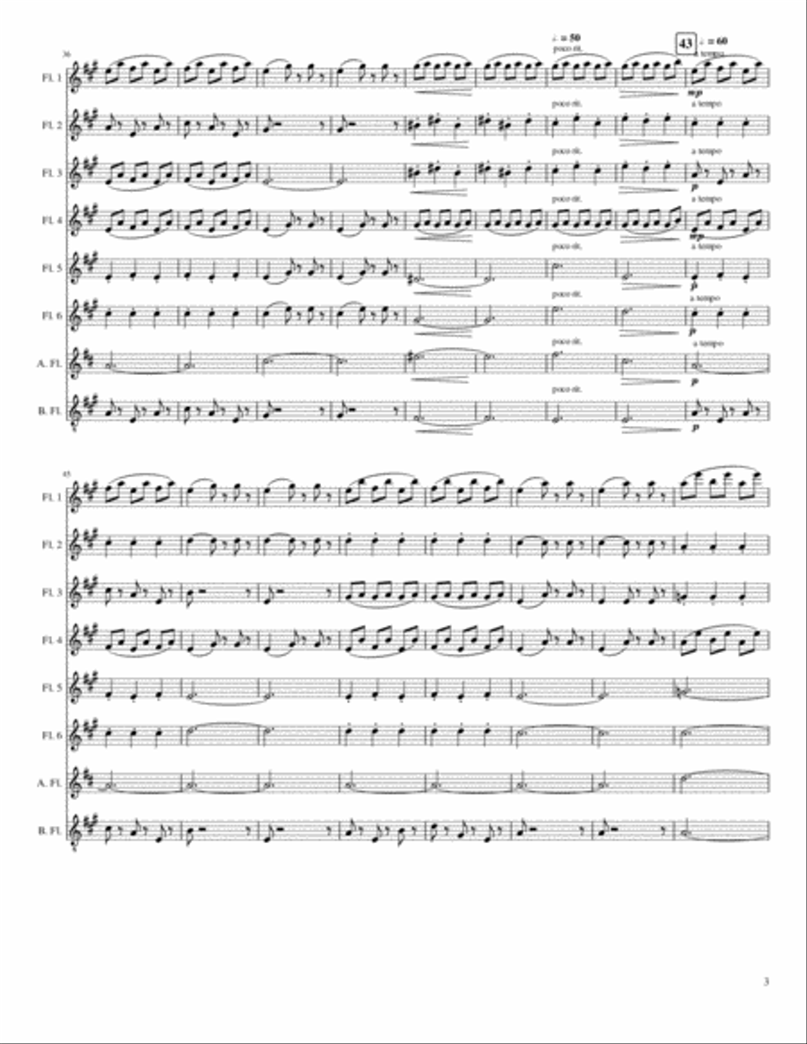 The Skaters' Waltz (Les Patineurs), for flute choir Flute Choir scores gallery preview page 3