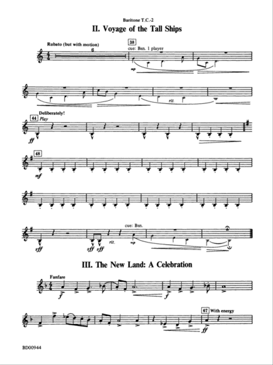 Discovery 1492: Baritone T.C. Concert Band scores gallery preview page 2