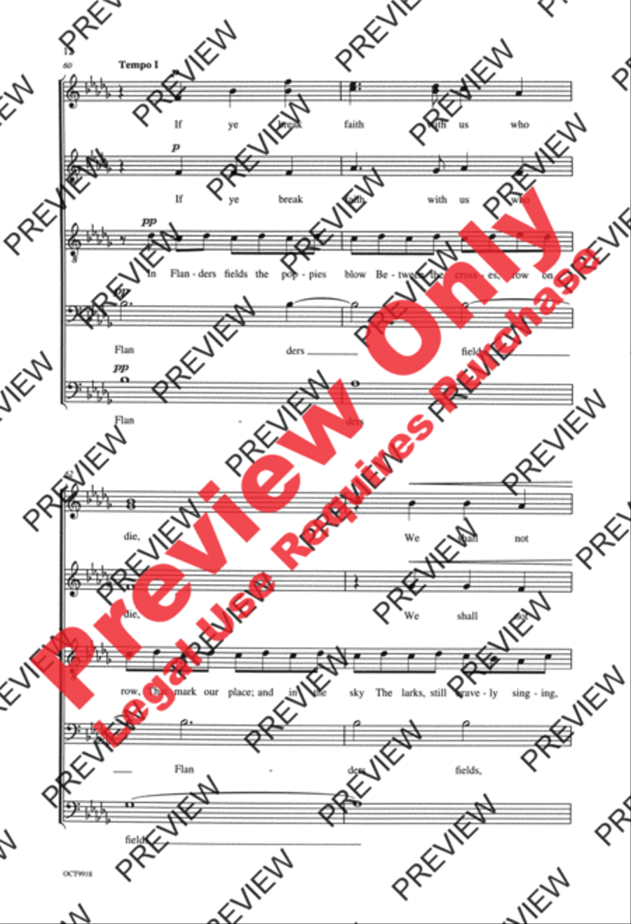 Flanders Fields 4-Part scores gallery preview page 12