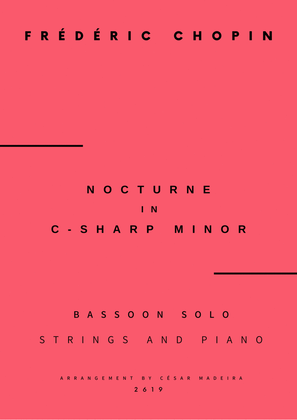 Nocturne No.20 in C Sharp minor - Bassoon Solo, Strings and Piano (Full Score and Parts)