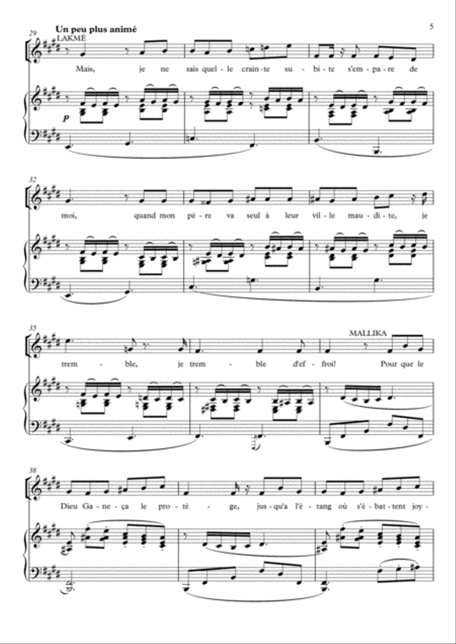 Dôme épais (The Flower Duet) - Lakmé (Ab Major) Vocal Duet scores gallery preview page 6