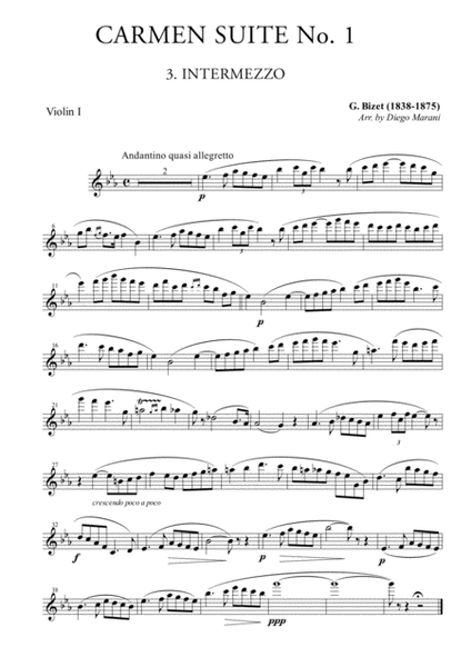 Intermezzo from "Carmen Suite" for String Quartet image number null