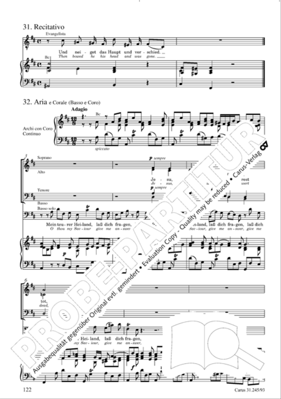 St. John Passion (Johannes-Passion) 4-Part scores gallery preview page 123