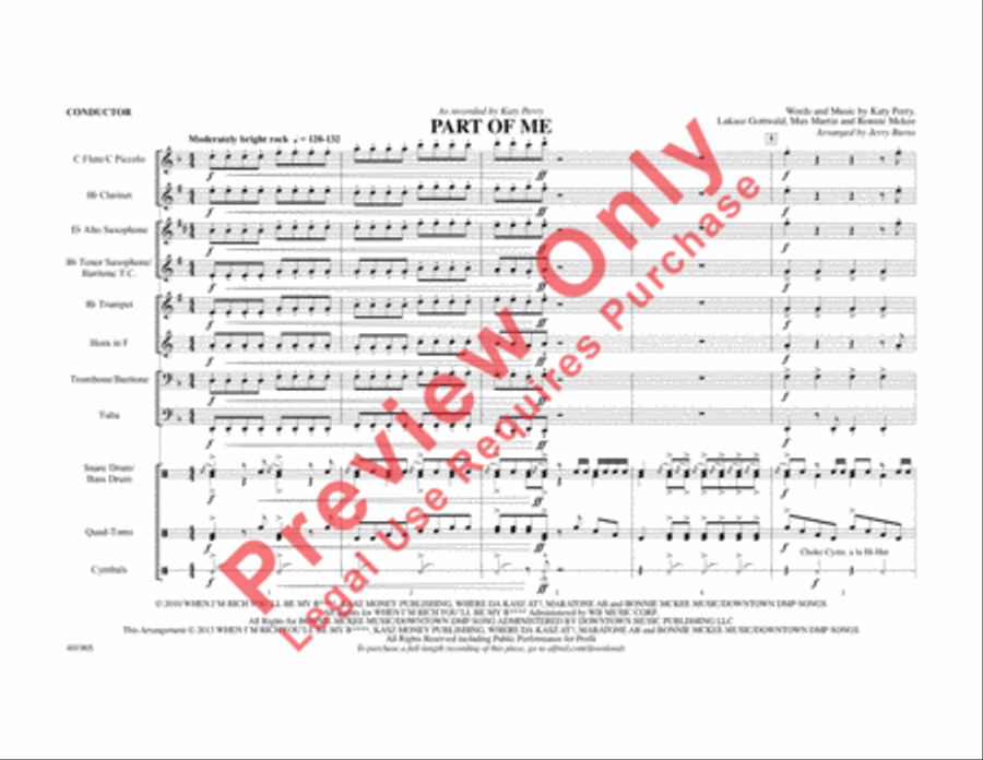 Part of Me Marching Band scores gallery preview page 2