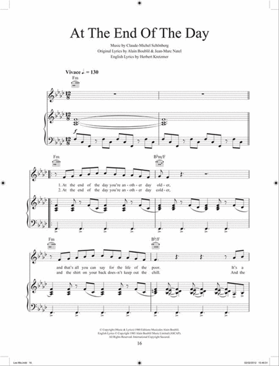Les Misérables Les Misérables Piano, Vocal, Guitar scores gallery preview page 2