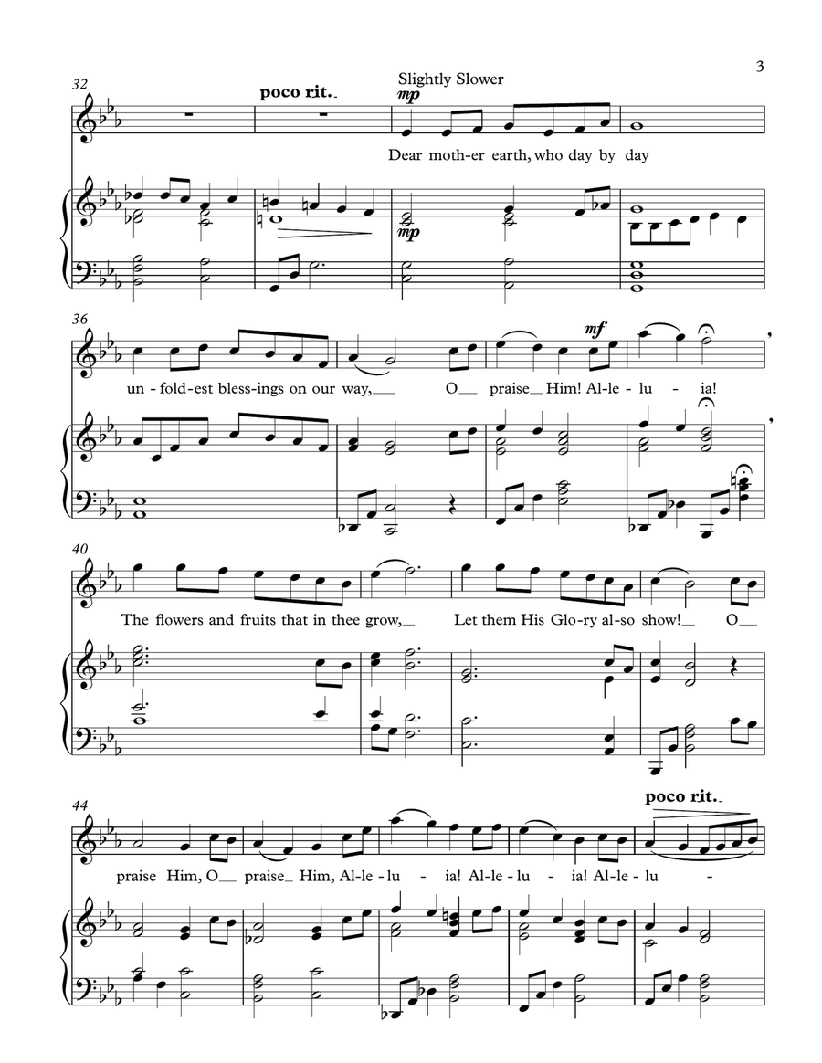 All Creatures of Our God and King (high voice) High Voice scores gallery preview page 3