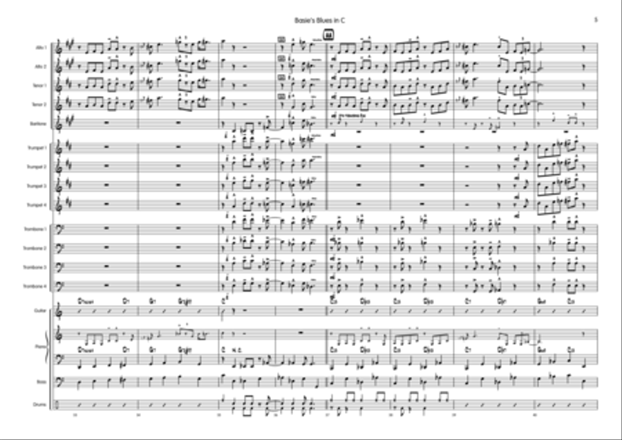 Basie's Blues In C Big Band scores gallery preview page 6