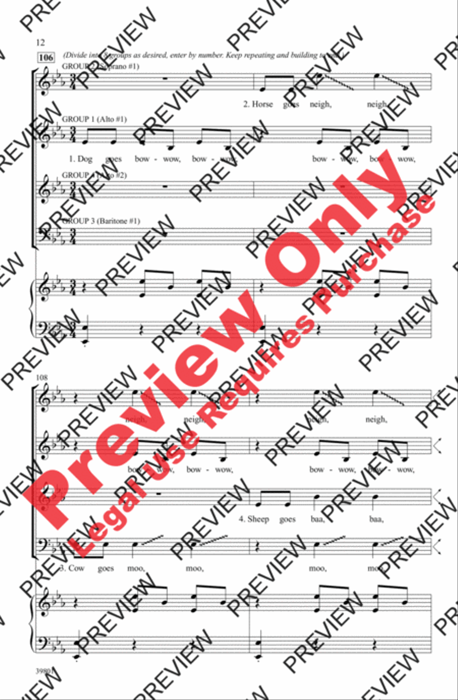 I Bought Me a Cat 3-Part scores gallery preview page 12